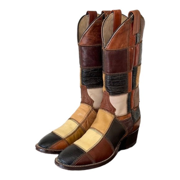 Size 6.5 Vintage Larry Mahan Genuine leather patch work western cowboy boots. - Picture 15 of 15